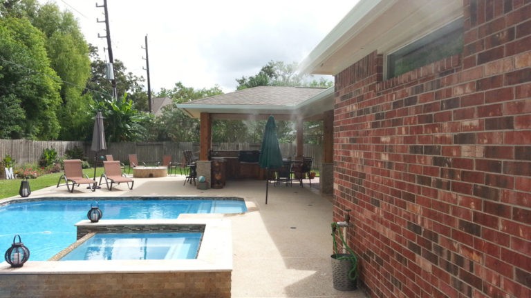 houston texas backyard mosquito misting system pool