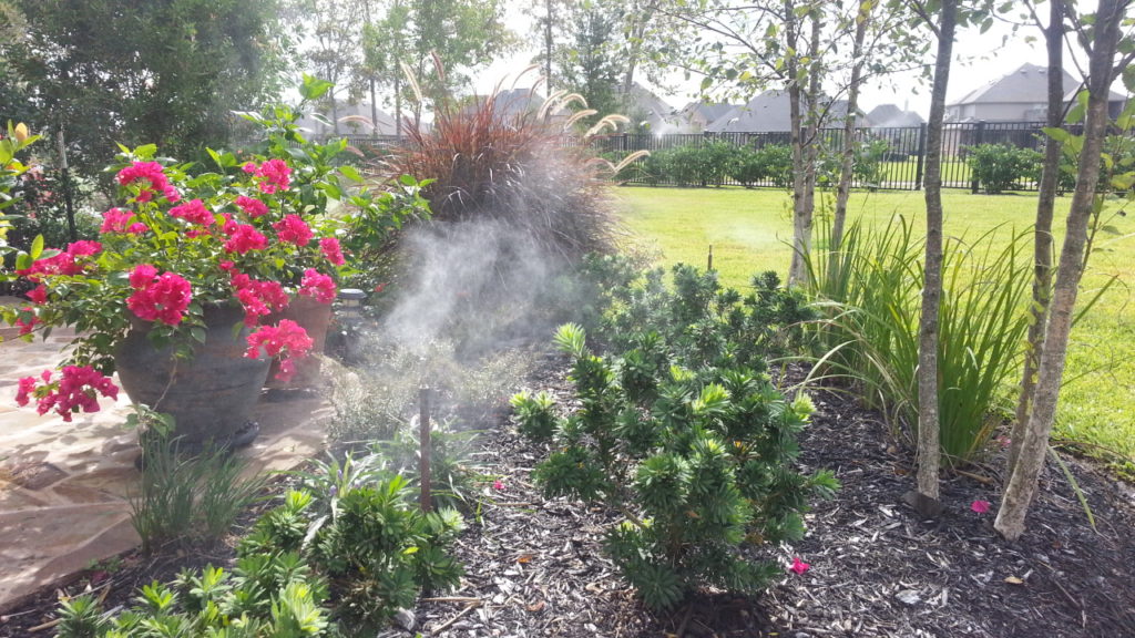 mosquito control houston misting system in garden